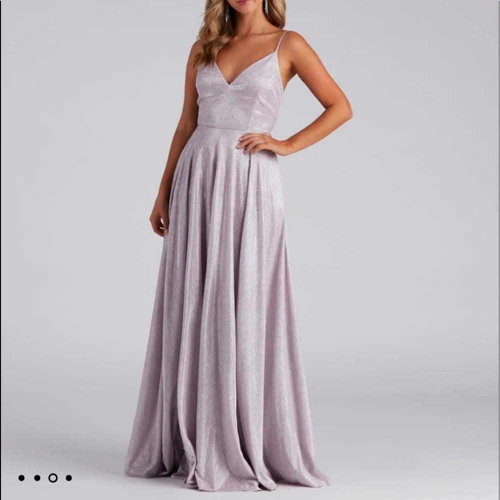 Glitter A-Line Prom Dress